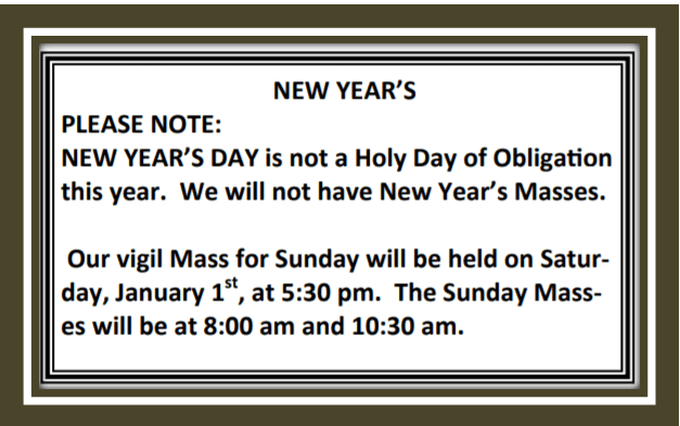 20211227 No New Years Mass